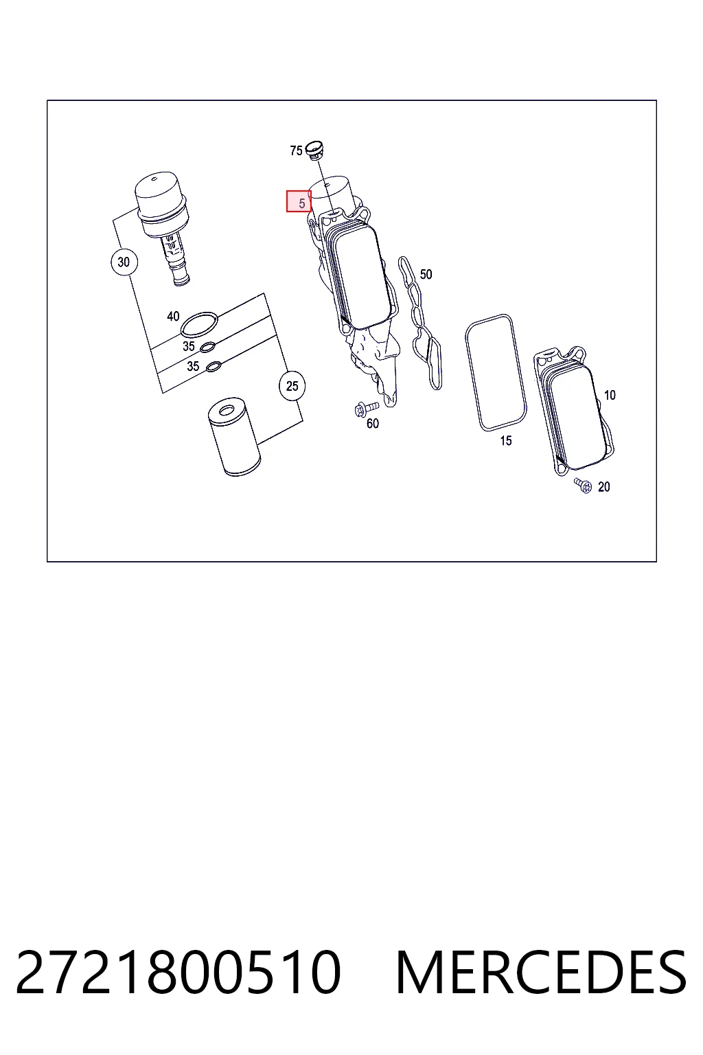 2721800510 Mercedes Portafiltro de aceite