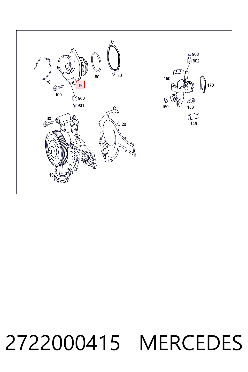 2722000415 Mercedes Termostato de agua