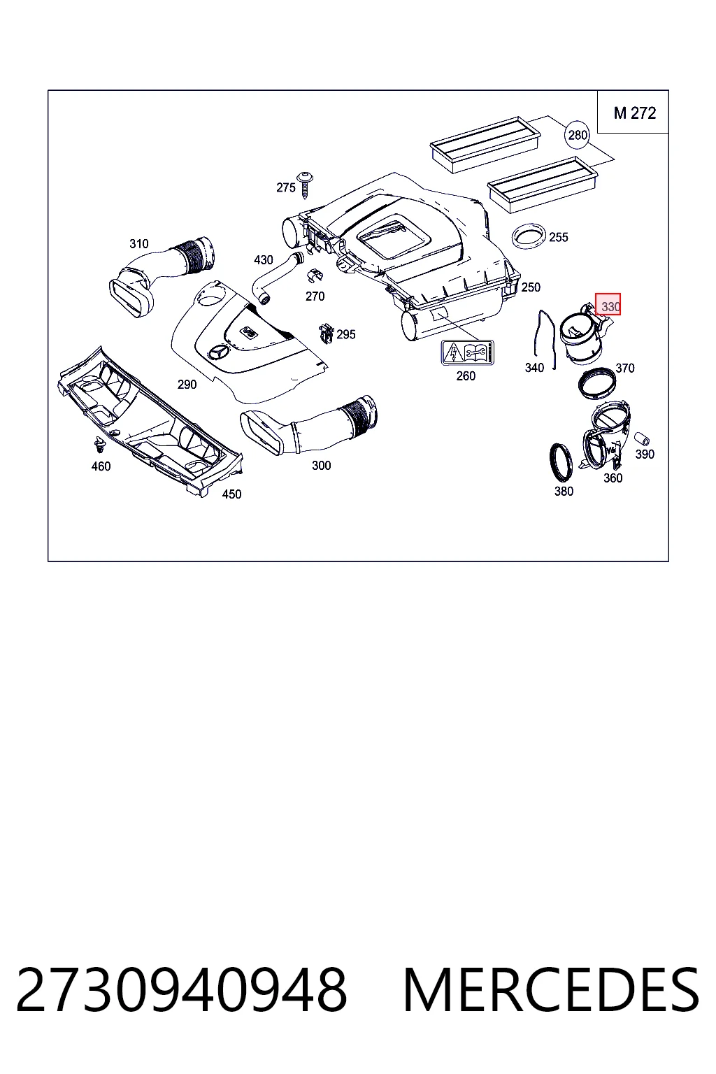 2730940948 Mercedes Sensor de flujo de aire