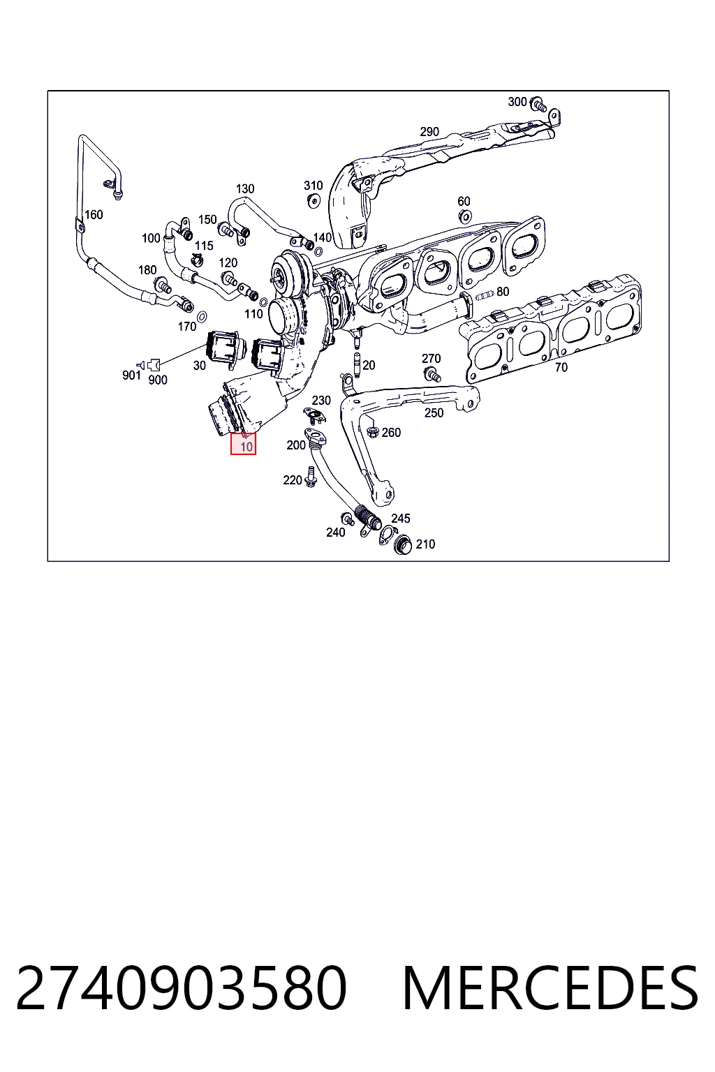 2740903580 Mercedes Turbo para motor