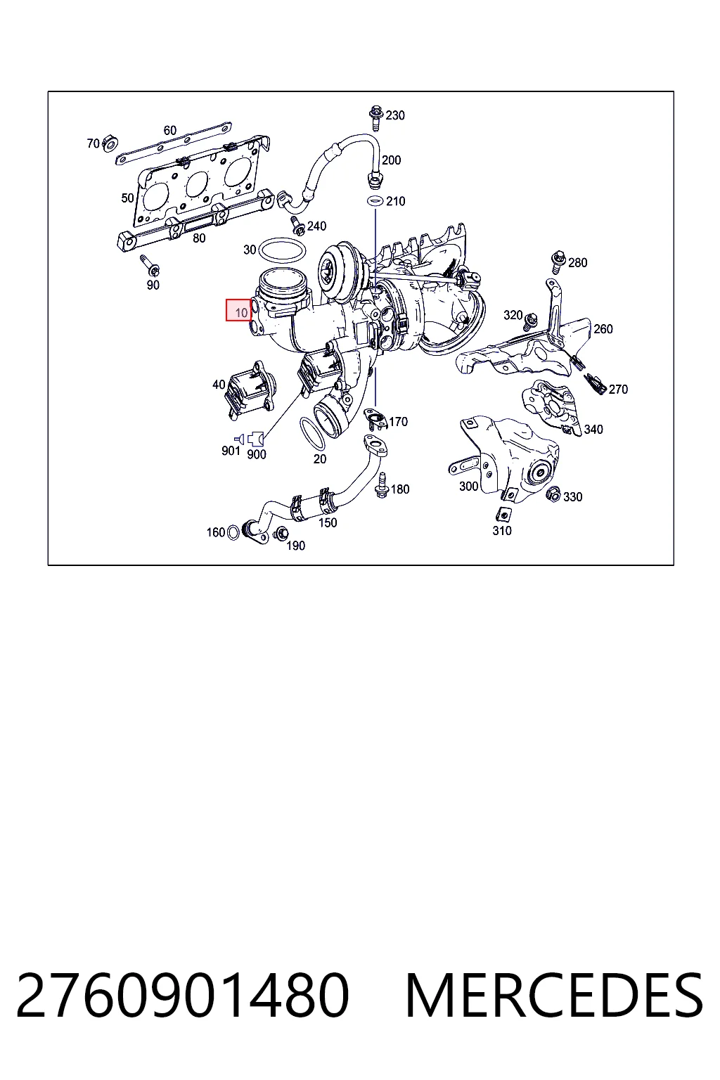 2760901480 Mercedes Turbo para motor