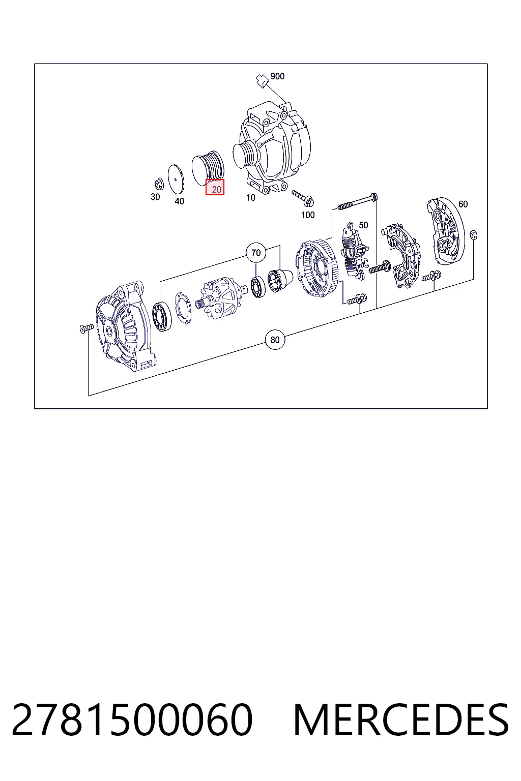 2781500060 Mercedes Rueda libre alternador 