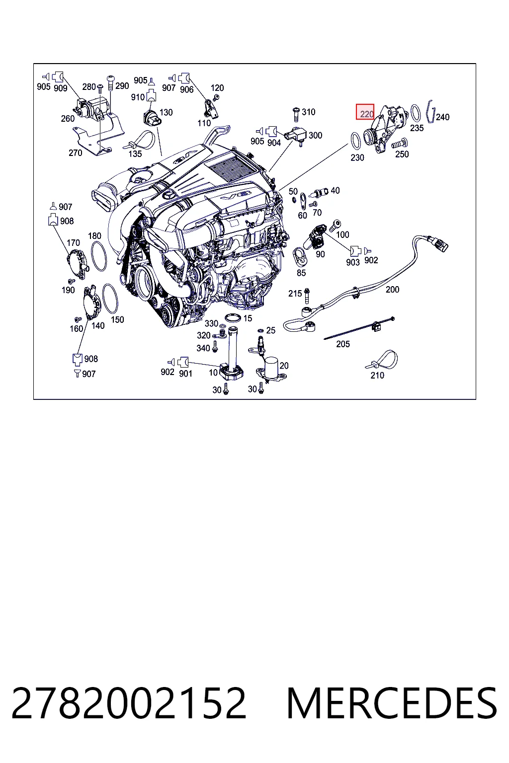 2782002152 Mercedes Válvula de retorno de combustible