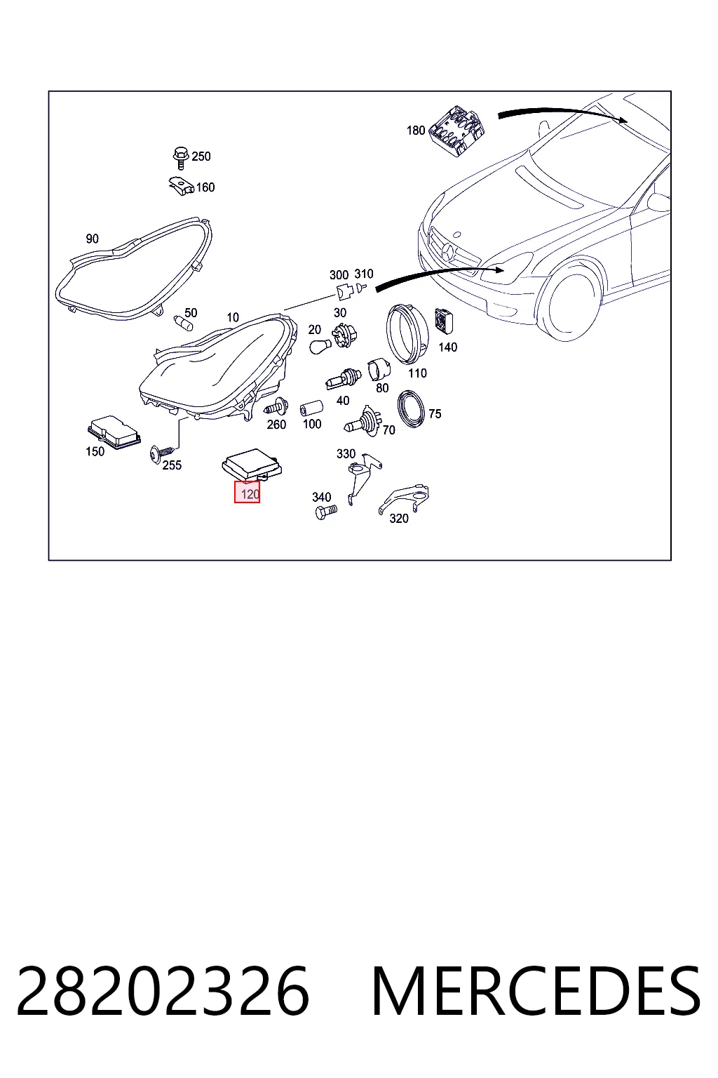 28202326 Mercedes Centralita, faros xenon