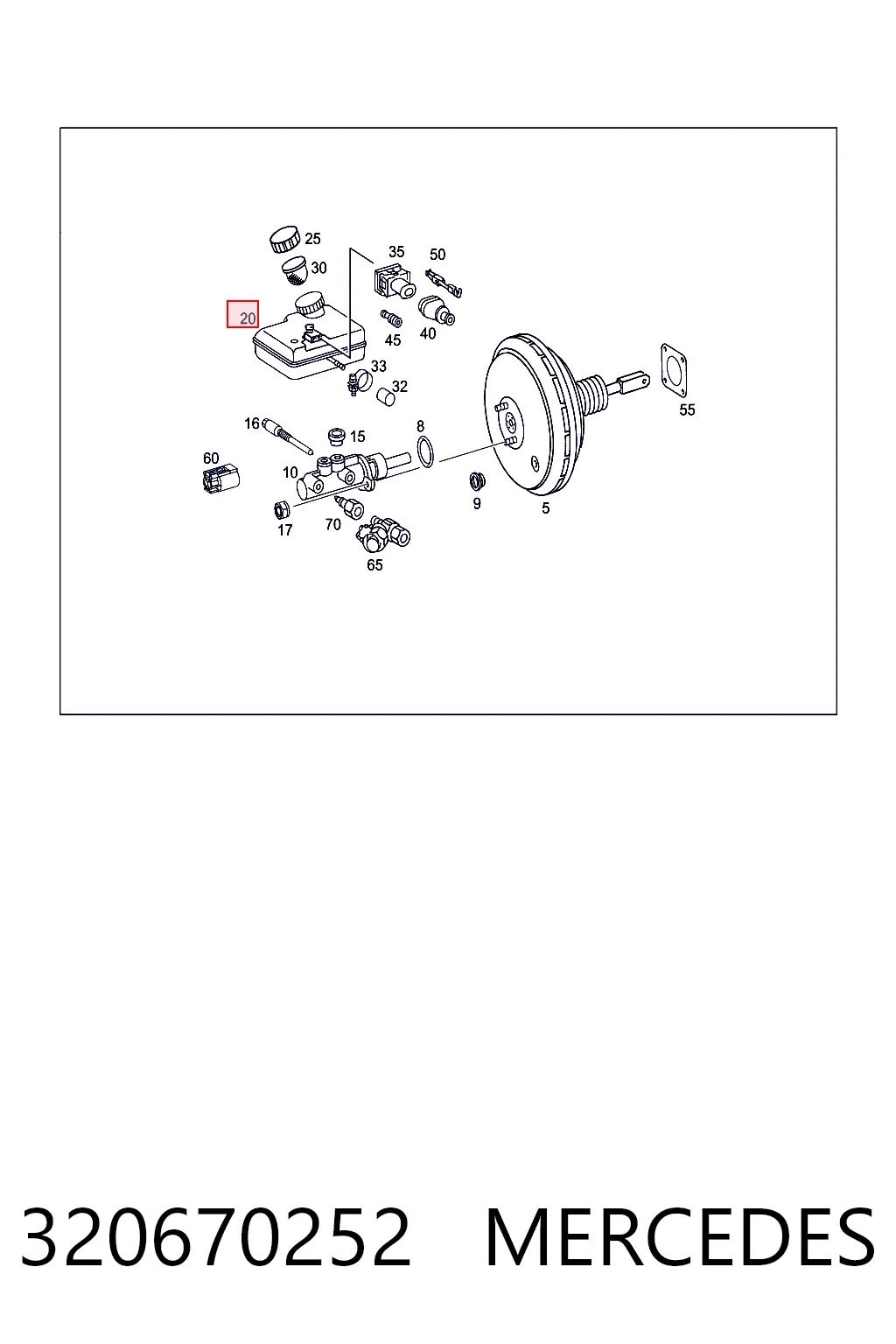 Deposito liquido frenos para Mercedes Sprinter I 2-t 901, 902