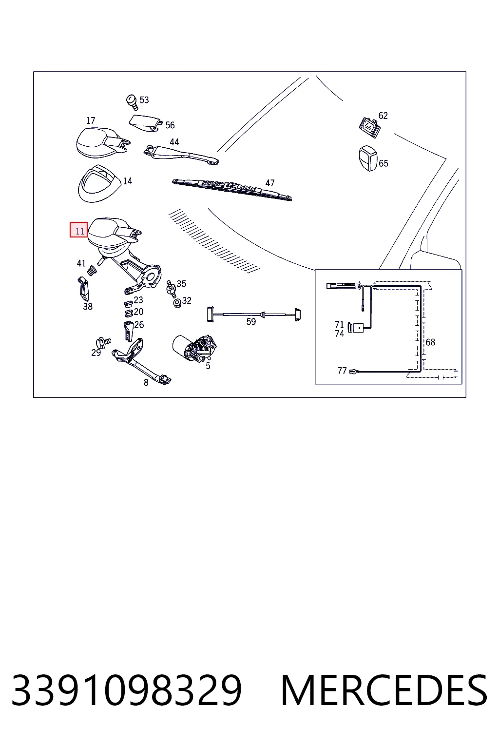 Varillaje de limpiaparabrisas para Mercedes CLK  C208