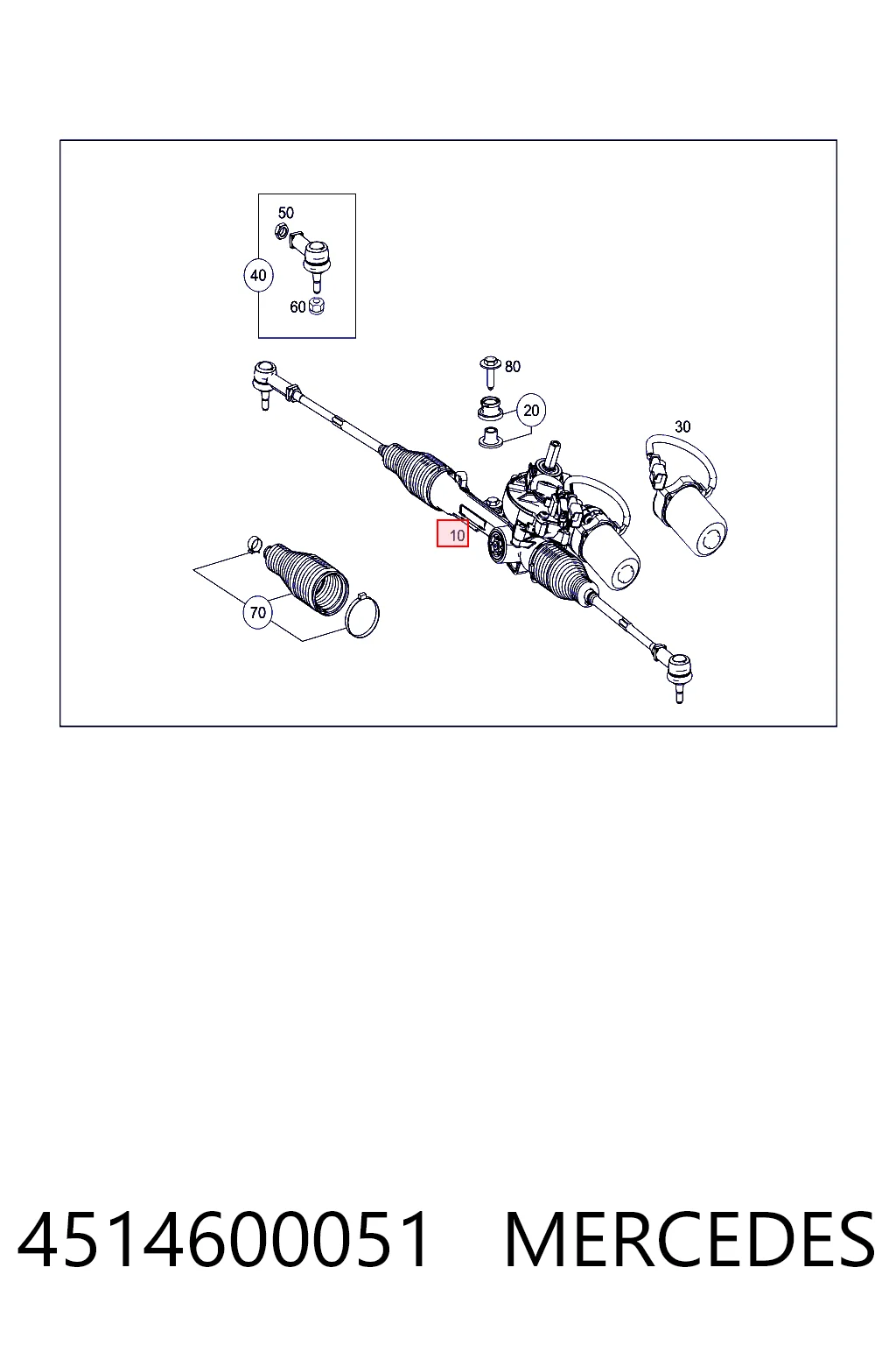 Cremallera caja de direccion para Smart FORTWO  451