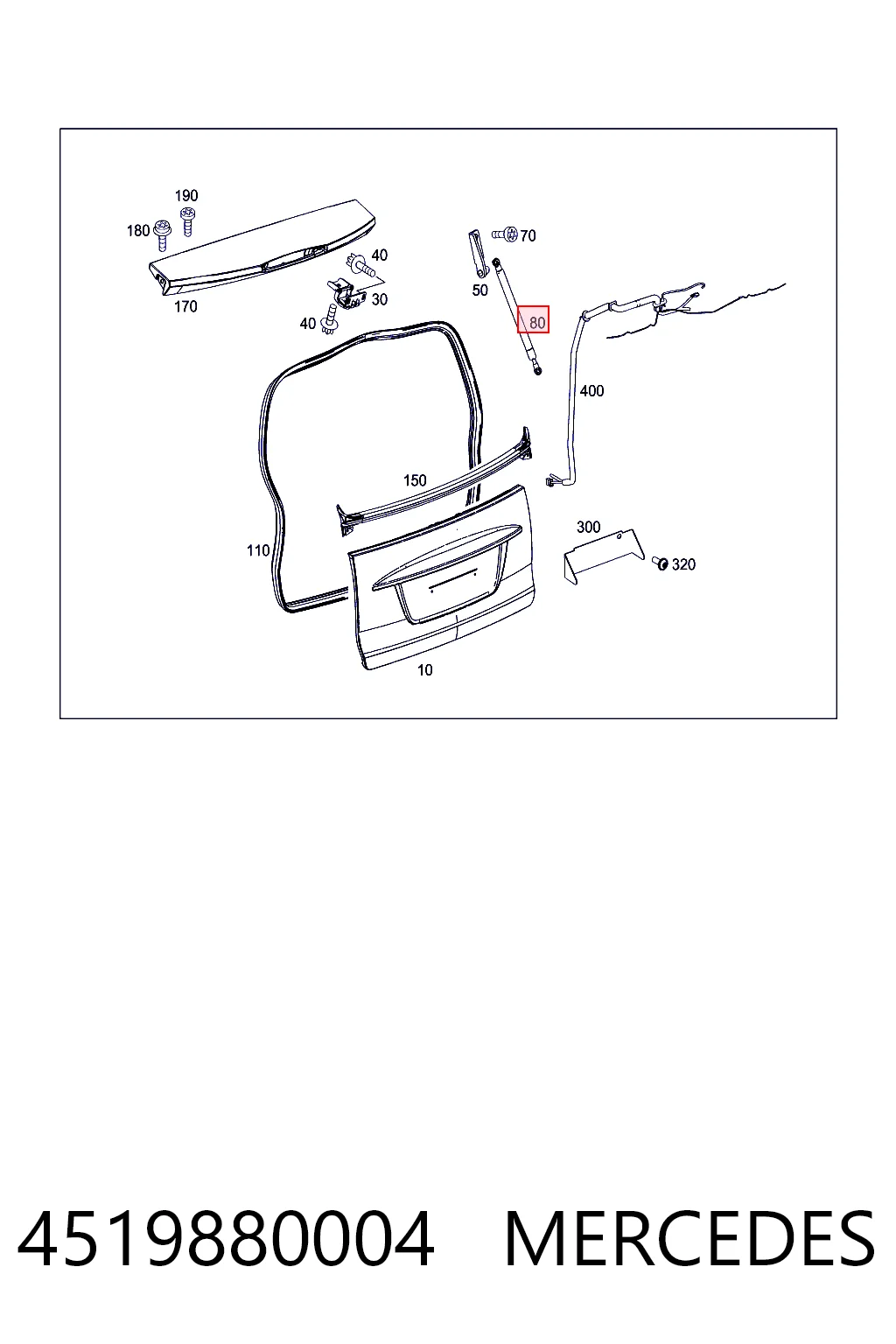 Muelle neumatico maletero para Smart FORTWO  (451)