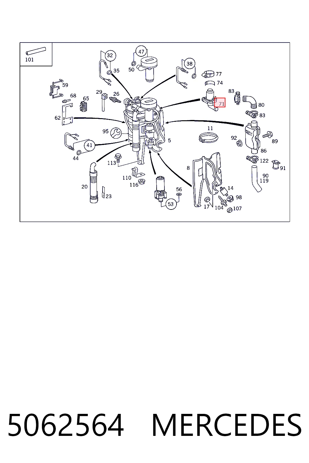 Valvula del calefactor para Mercedes E  S124