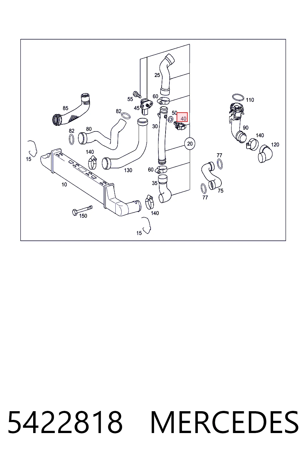 5422818 Mercedes Sensor de temperatura del aire de admisión