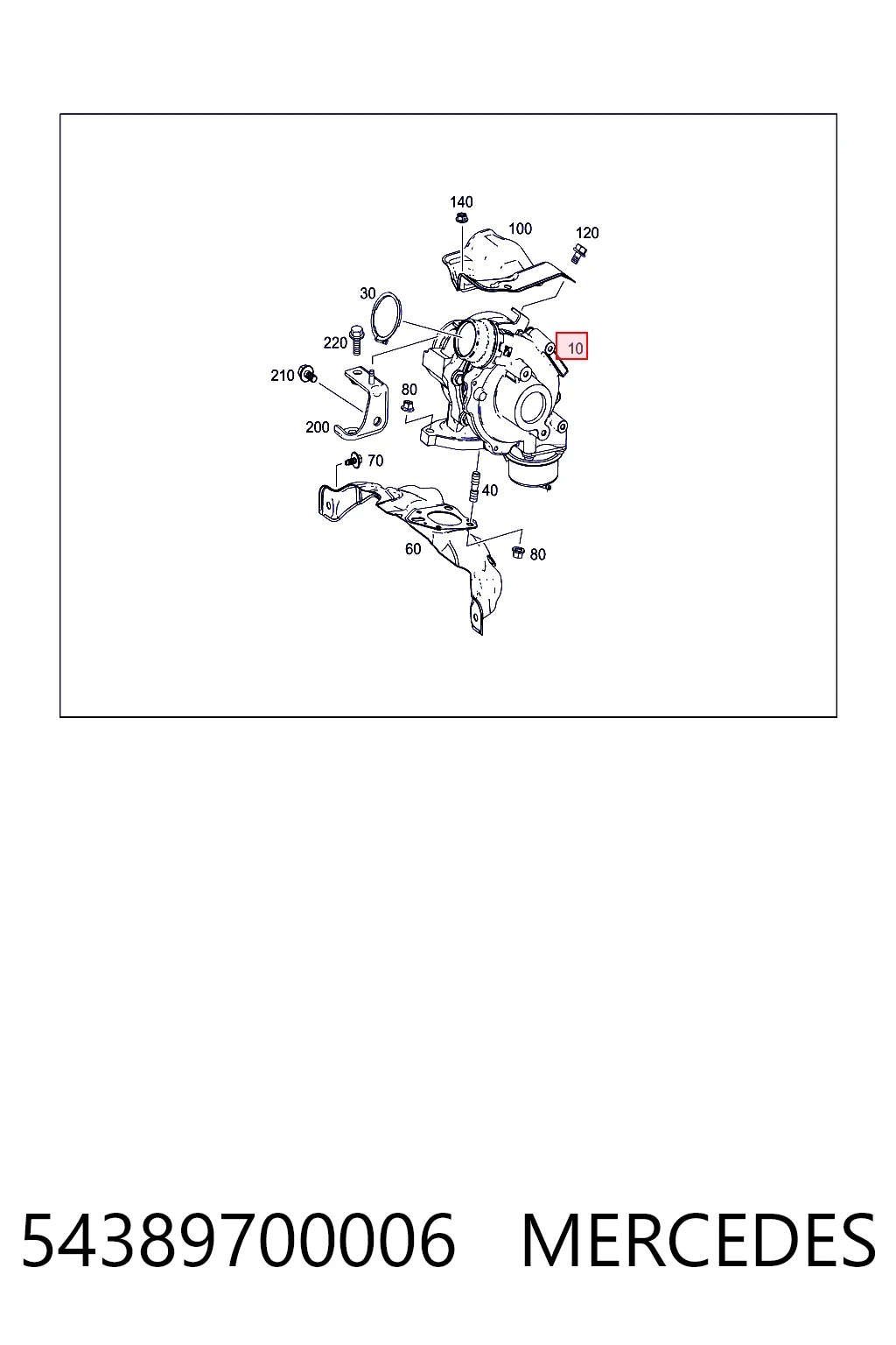 54389700006 Mercedes Turbo para motor