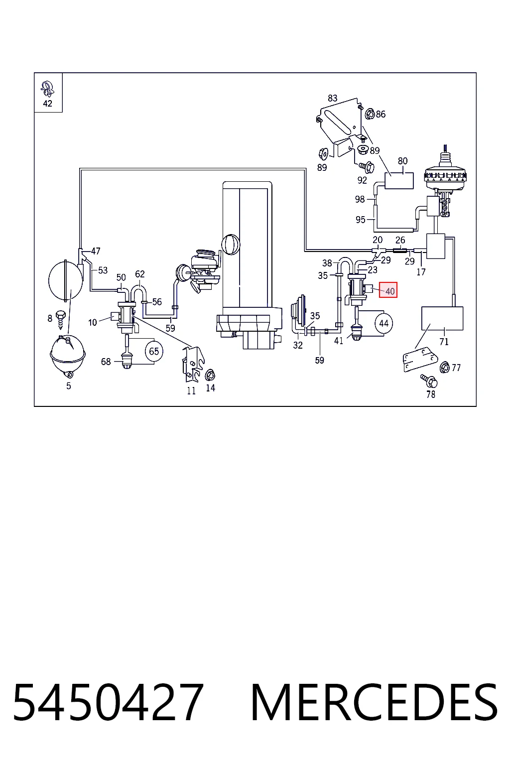 5450427 Mercedes Válvula solenoide de control de presión de sobrealimentación