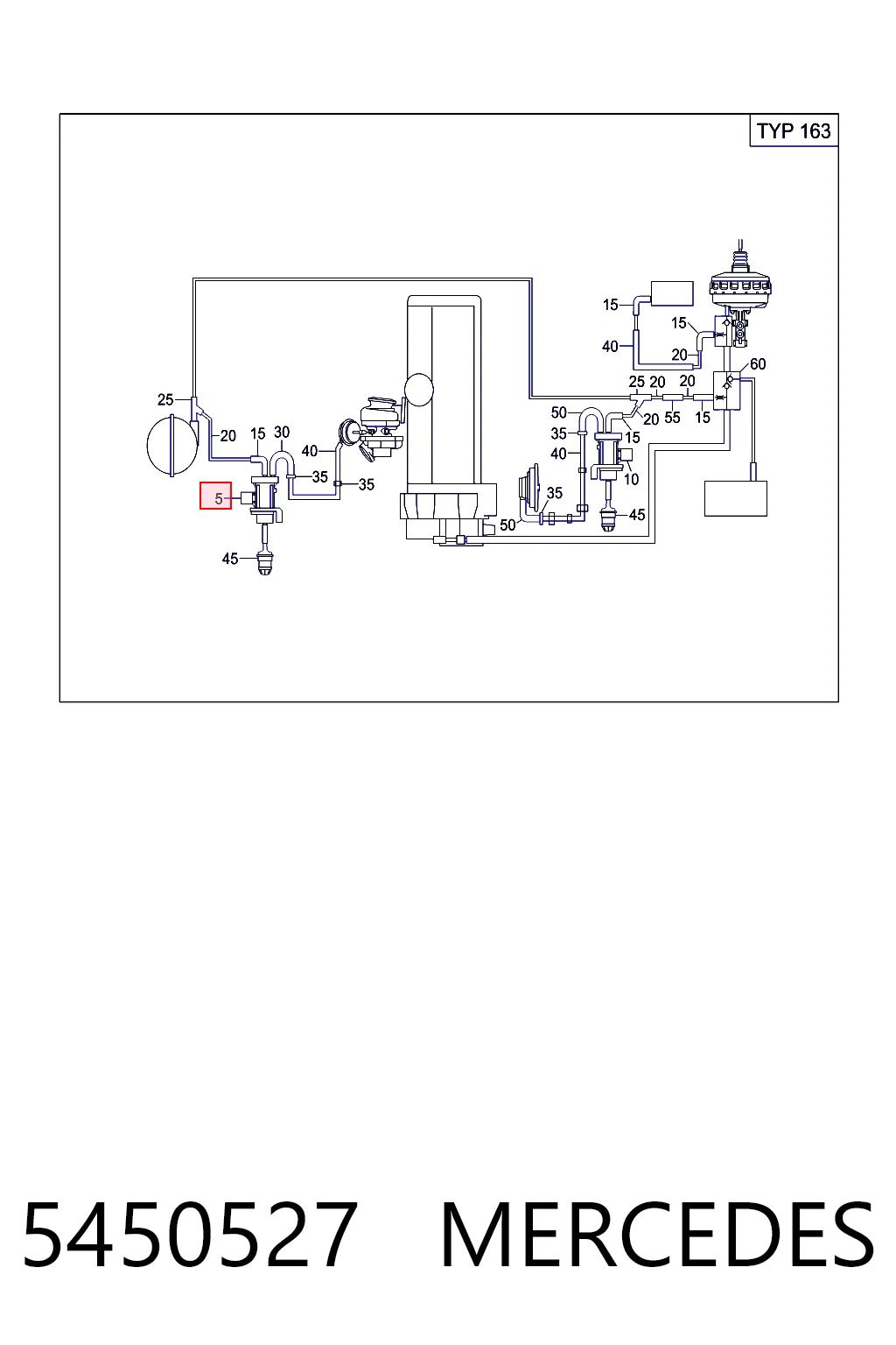 5450527 Mercedes Válvula solenoide de control de presión de sobrealimentación