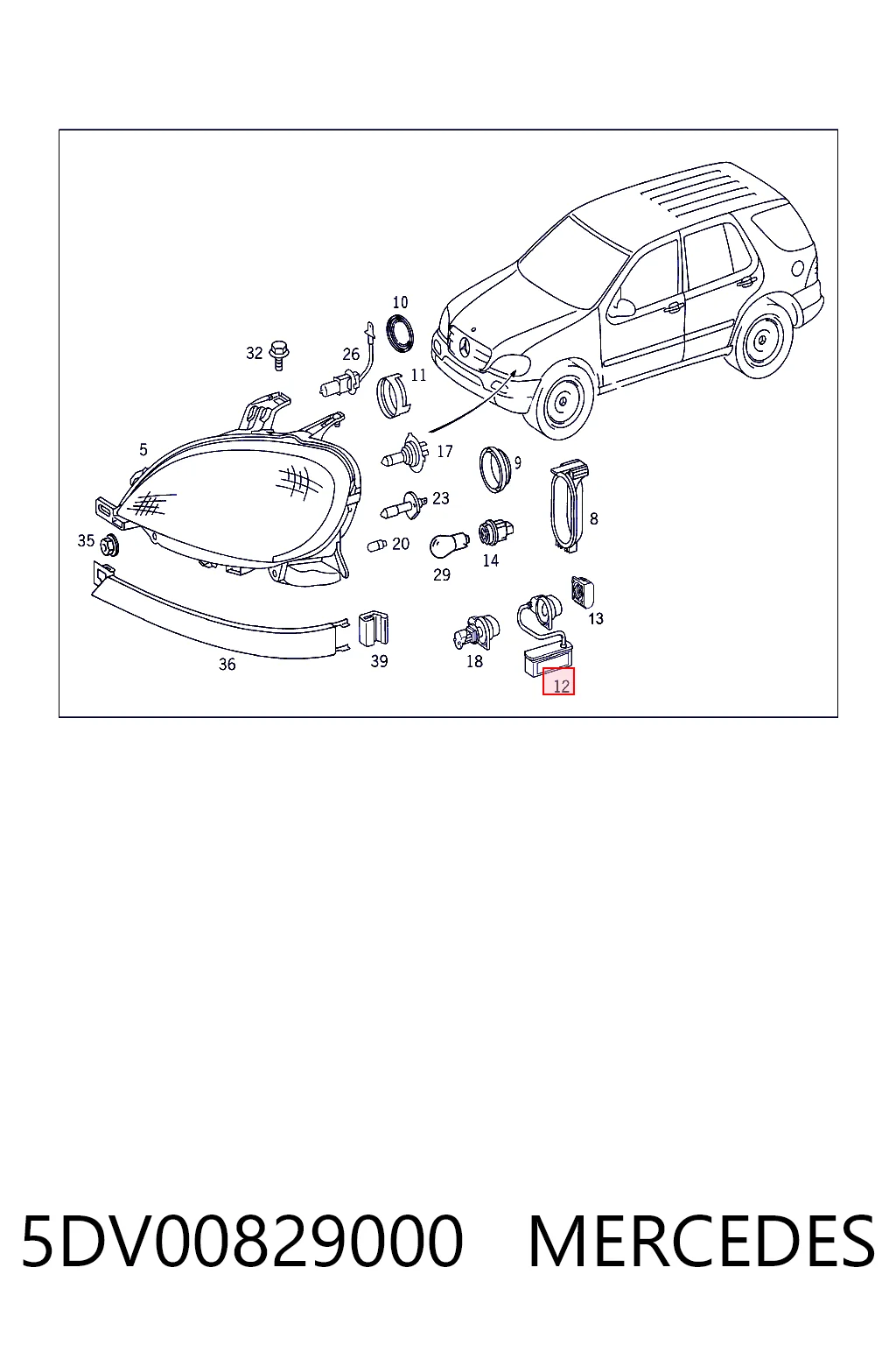 5DV00829000 Mercedes Centralita, faros xenon