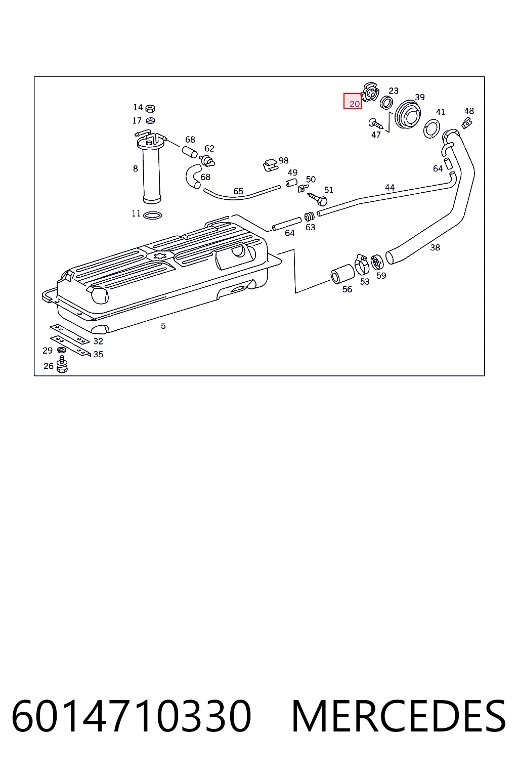 Tapón del depósito de combustible 6014710330 MERCEDES