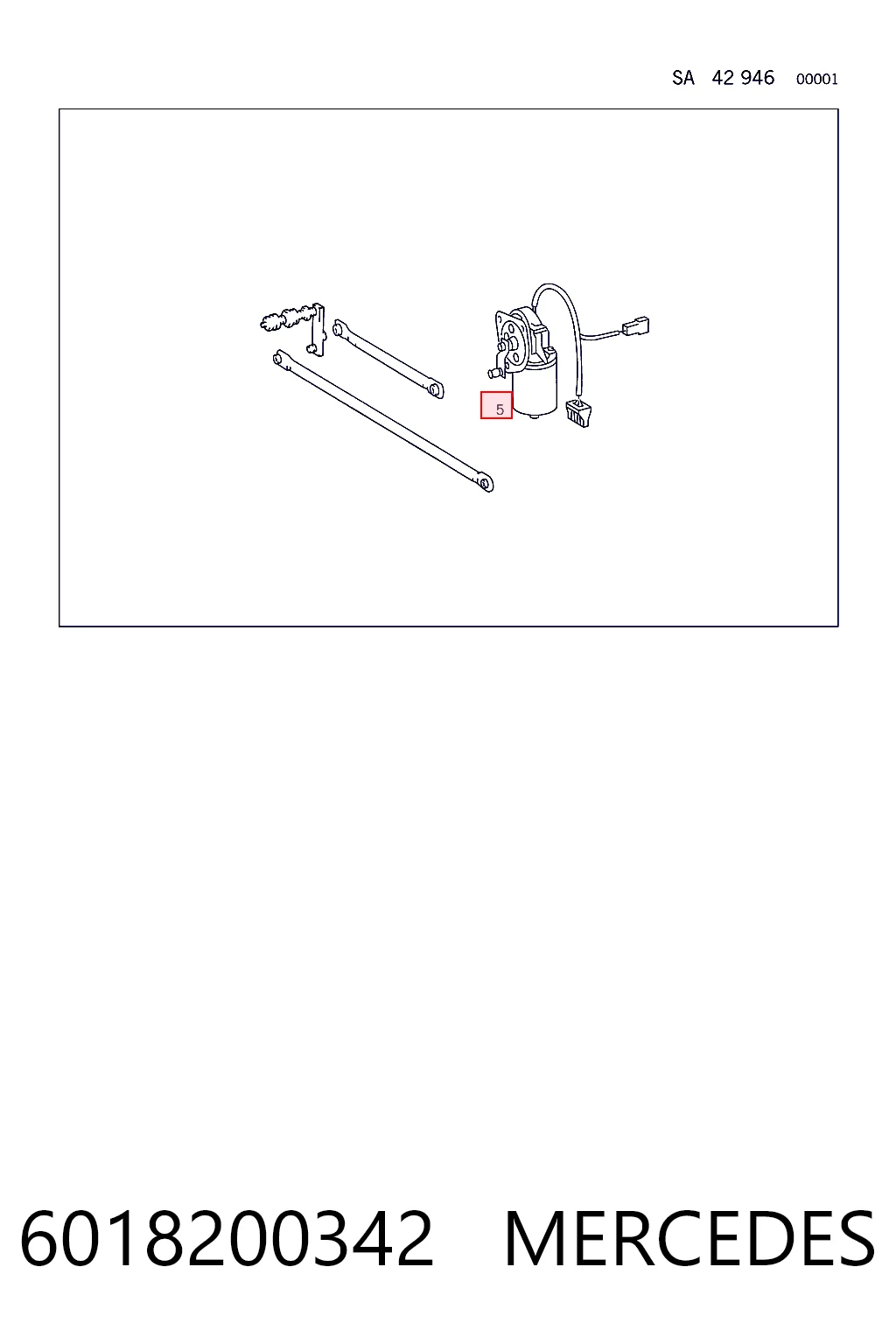 Motor limpiaparabrisas para Mercedes Bus 207-310 601
