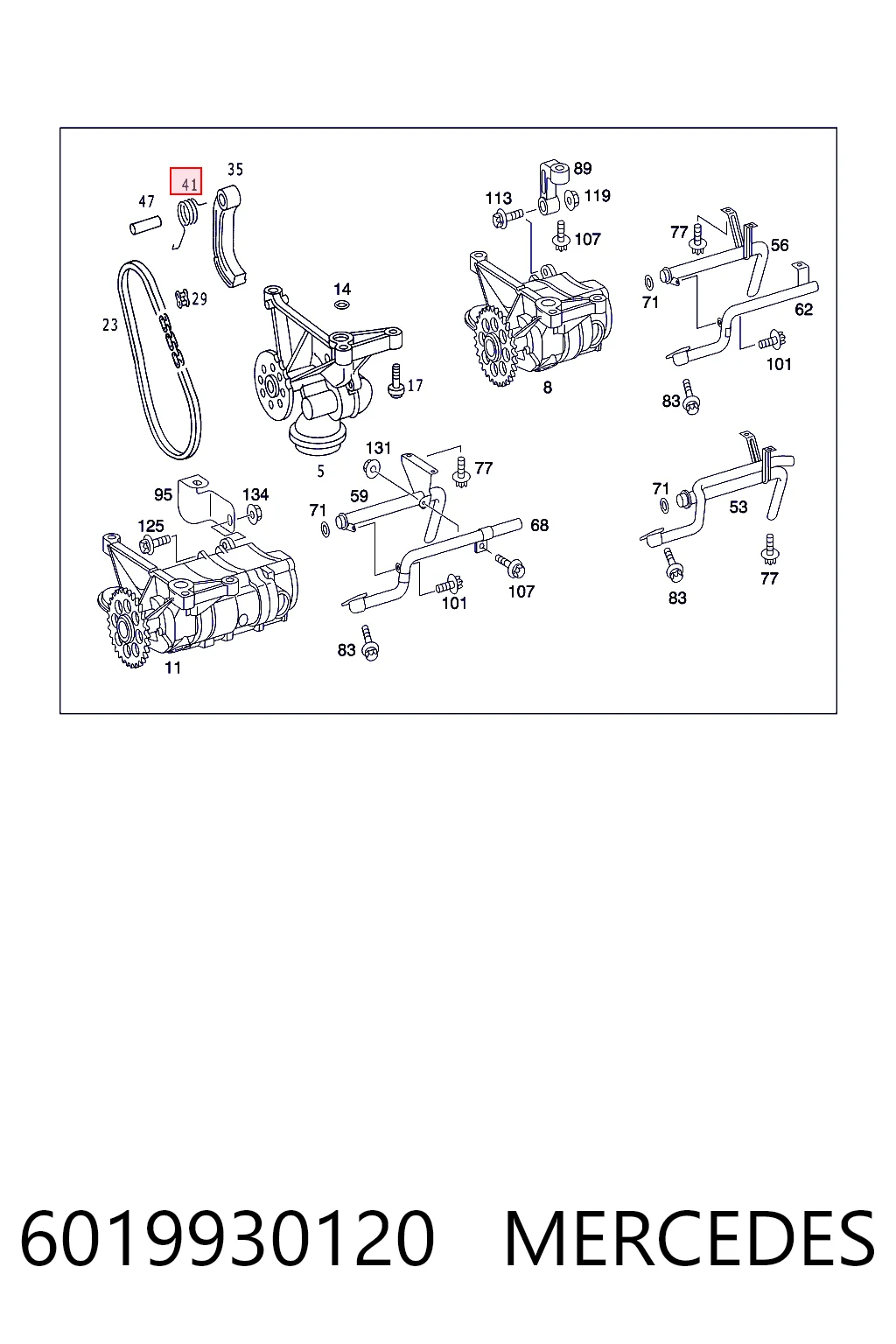Muelle del perno de fijación del colector 6019930120 MERCEDES