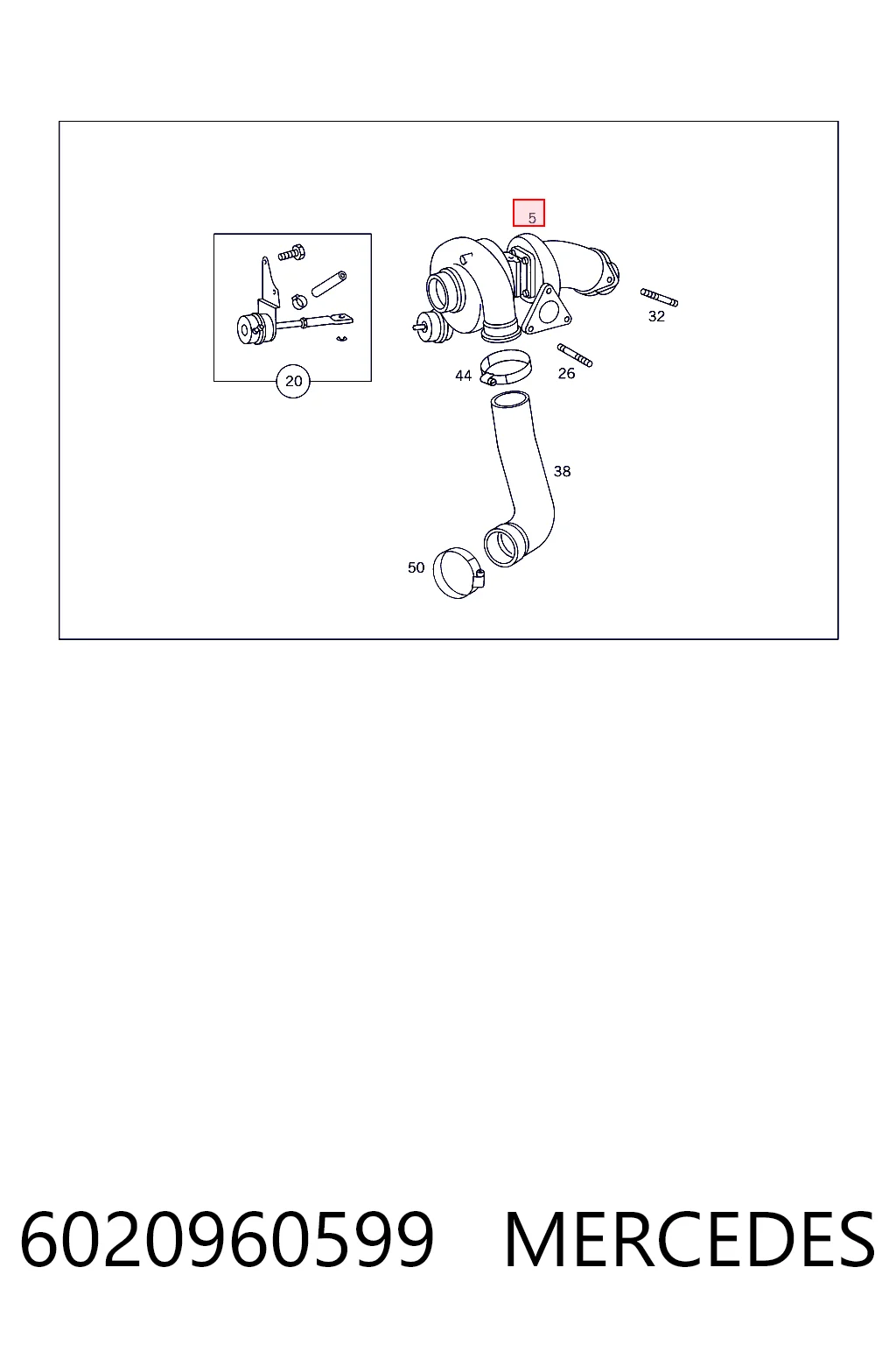 6020960599 Mercedes Turbo para motor