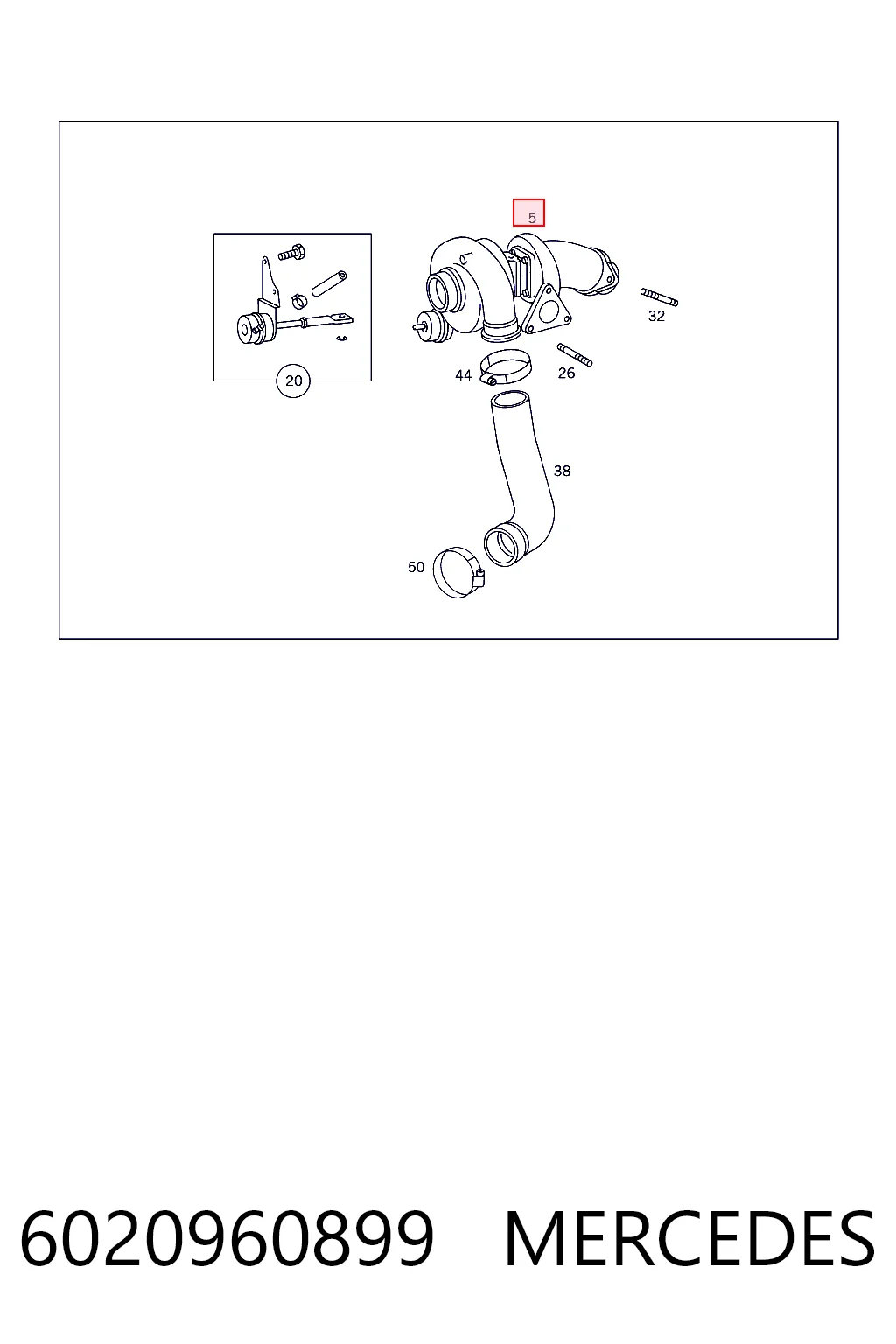 6020960899 Mercedes Turbo para motor