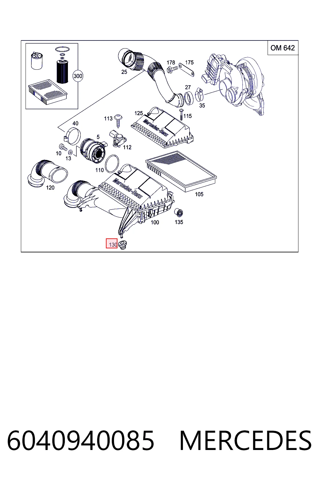 6040940085 Mercedes Soporte de la caja del filtro de aire