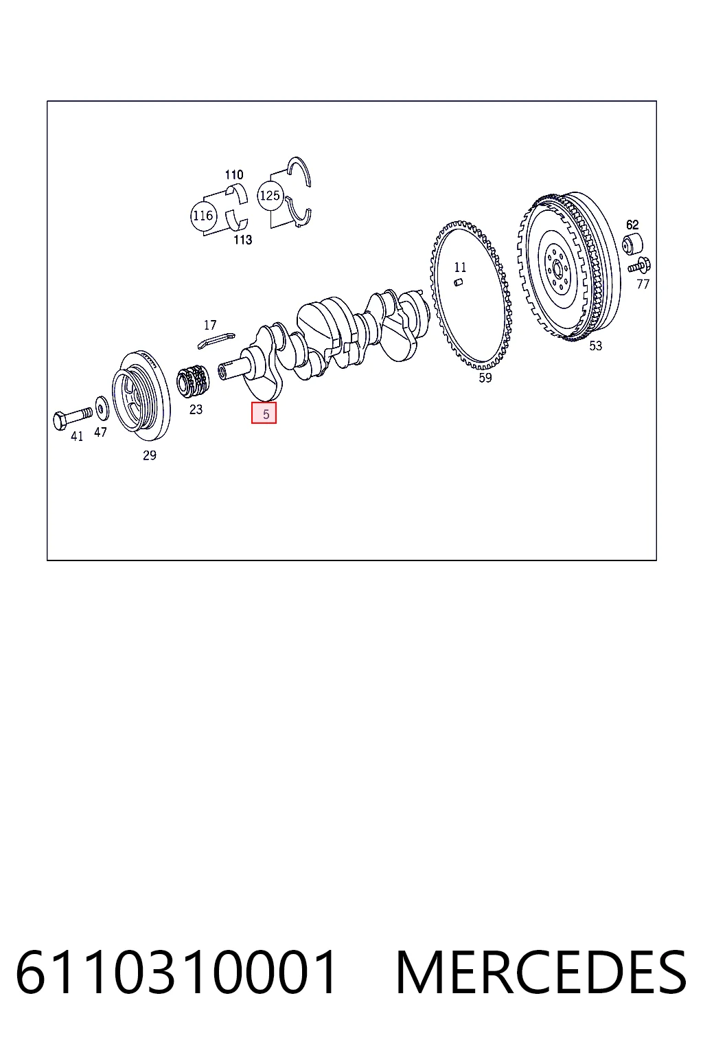 Cigüeñal 6110310001 MERCEDES