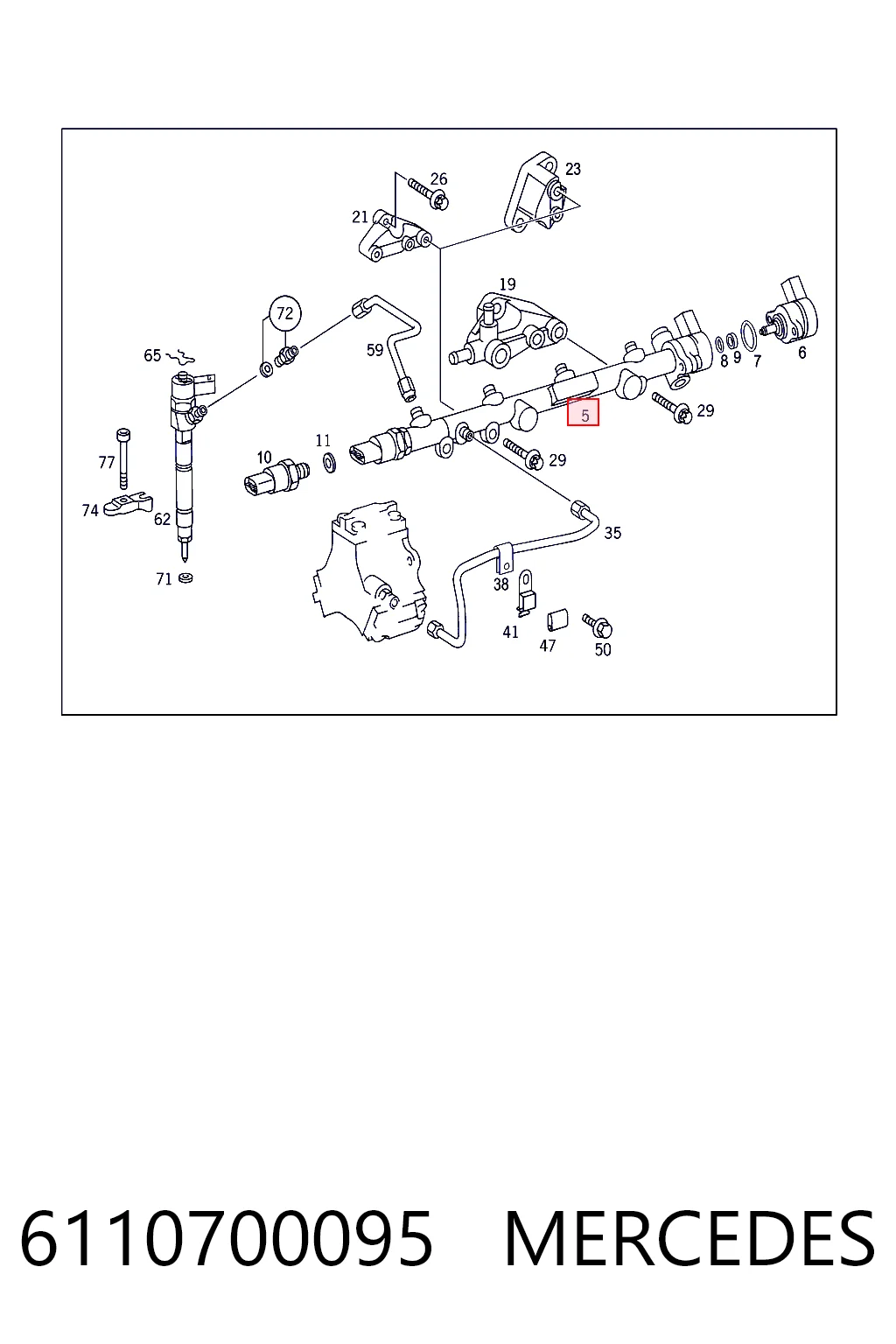 6110700095 Mercedes Rampa de combustible