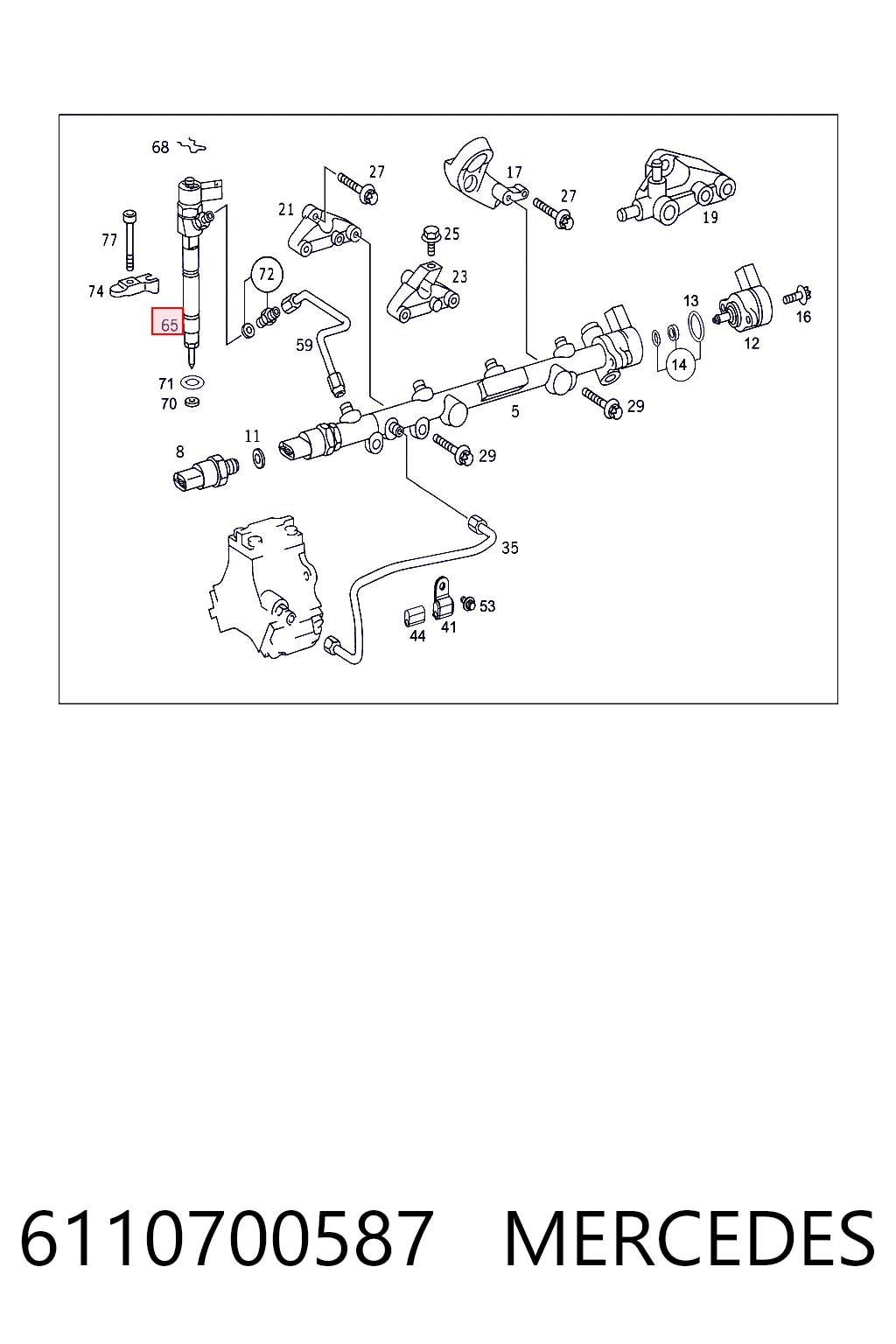 6110700587 Mercedes Inyector de combustible