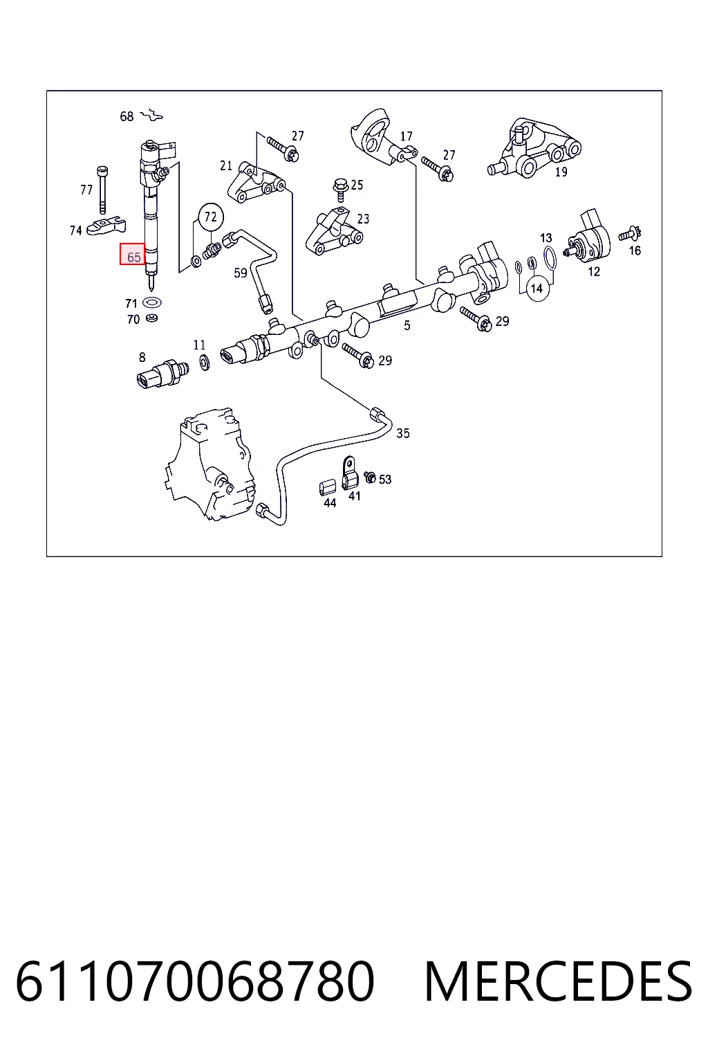 Inyector de combustible 611070068780 MERCEDES