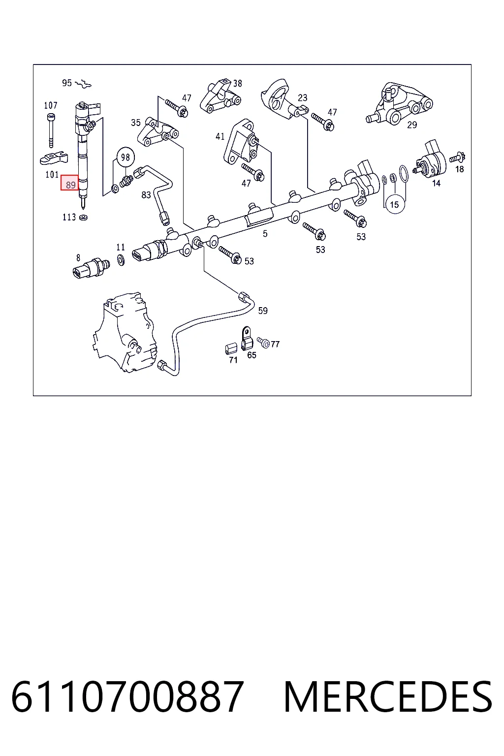 6110700887 Mercedes Inyector de combustible