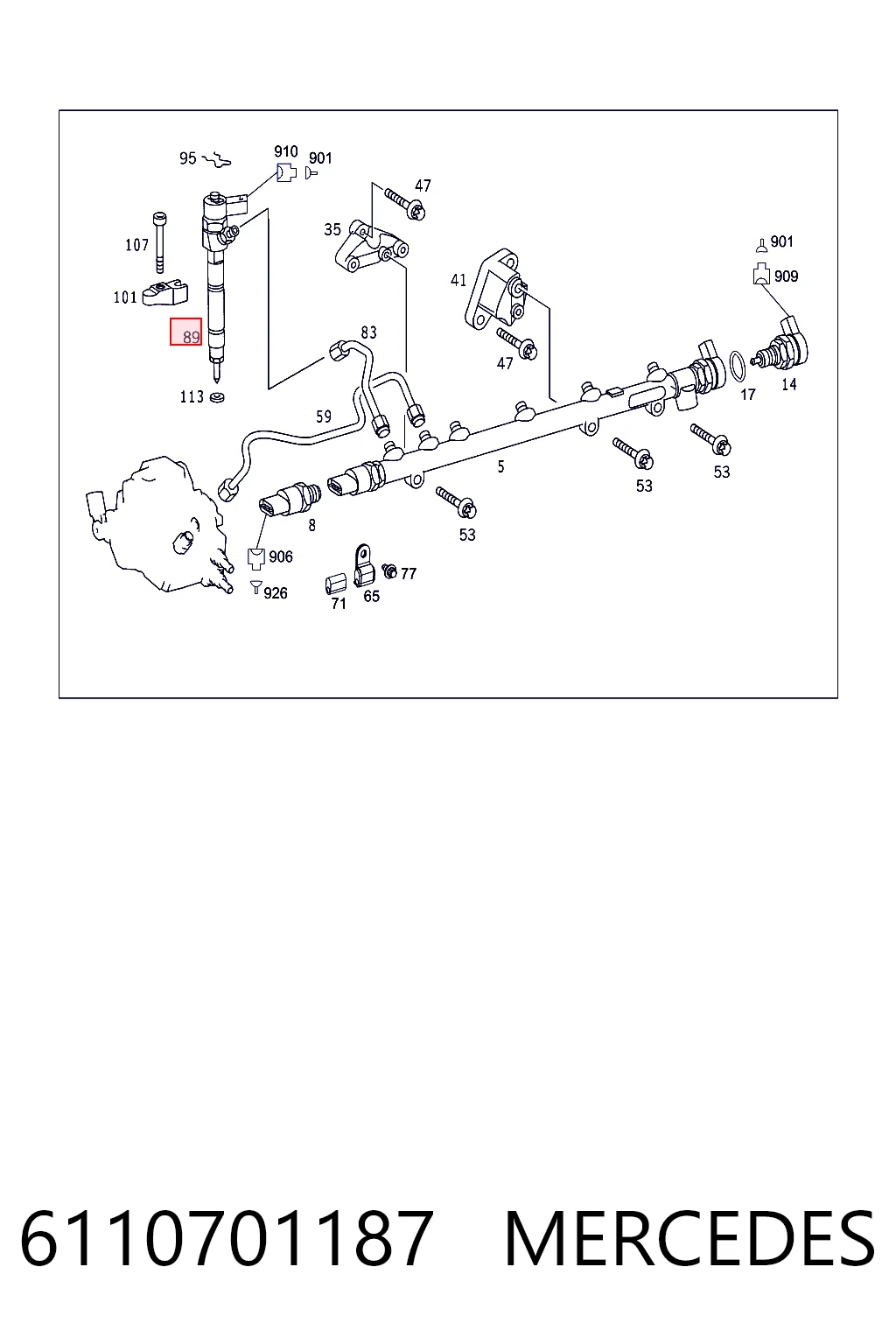 6110701187 Mercedes Inyector de combustible