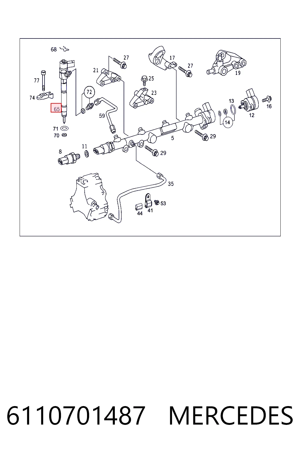 6110701487 Mercedes Inyector de combustible