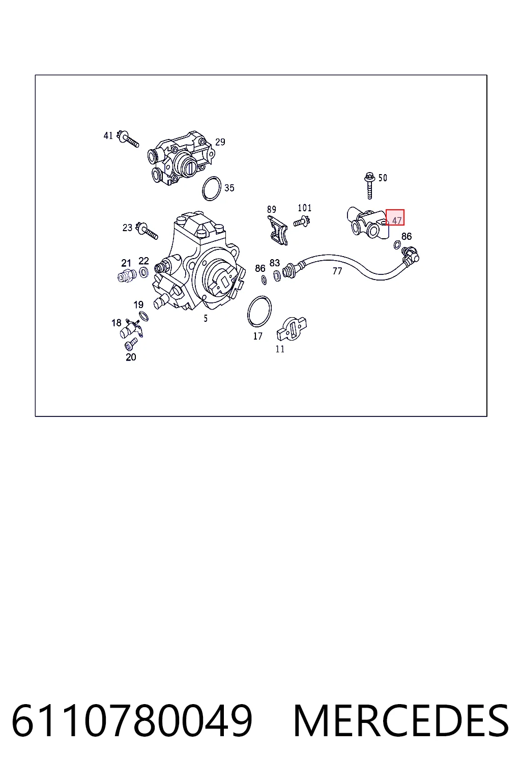 Válvula de corte de combustible de la bomba de inyección 6110780049 MERCEDES