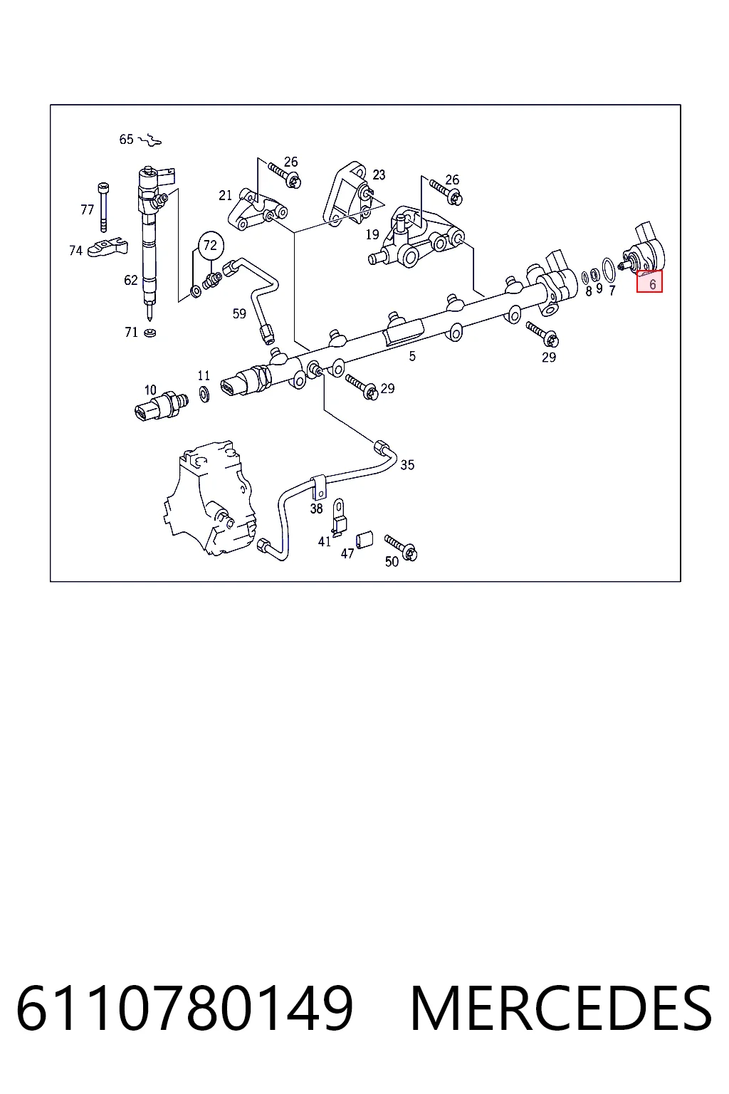 6110780149 Mercedes Válvula reguladora de presión