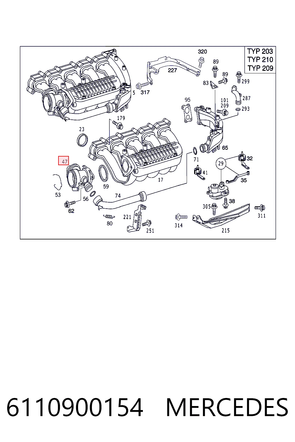 Válvula EGR 6110900154 MERCEDES