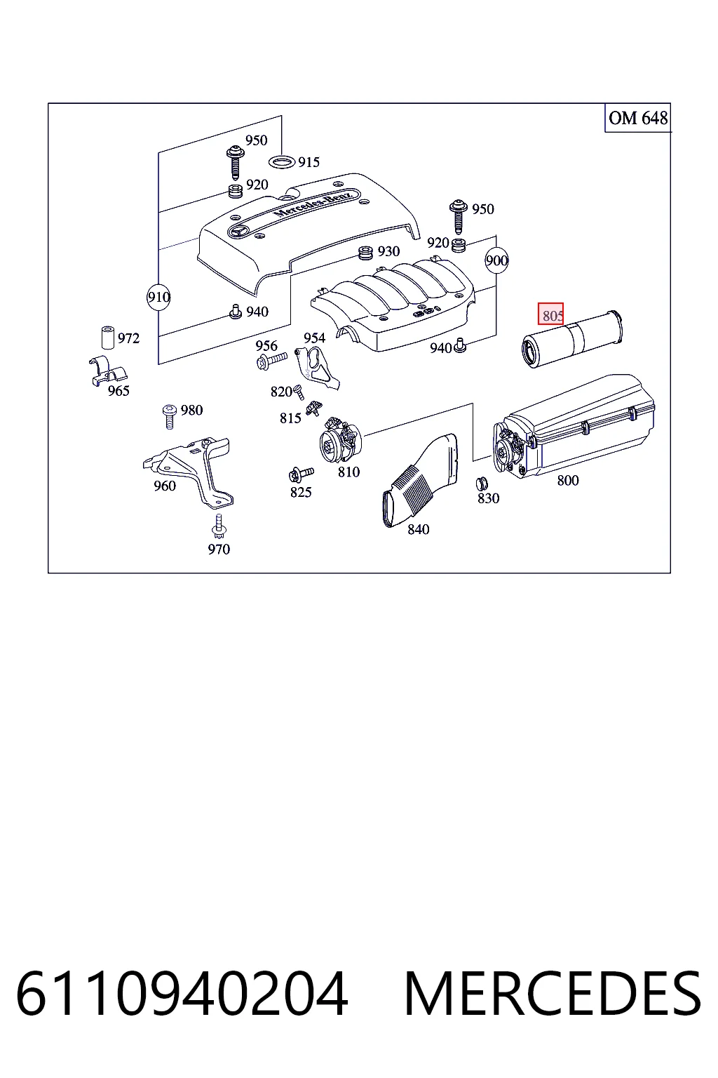 6110940204 Mercedes Filtro de aire de motor