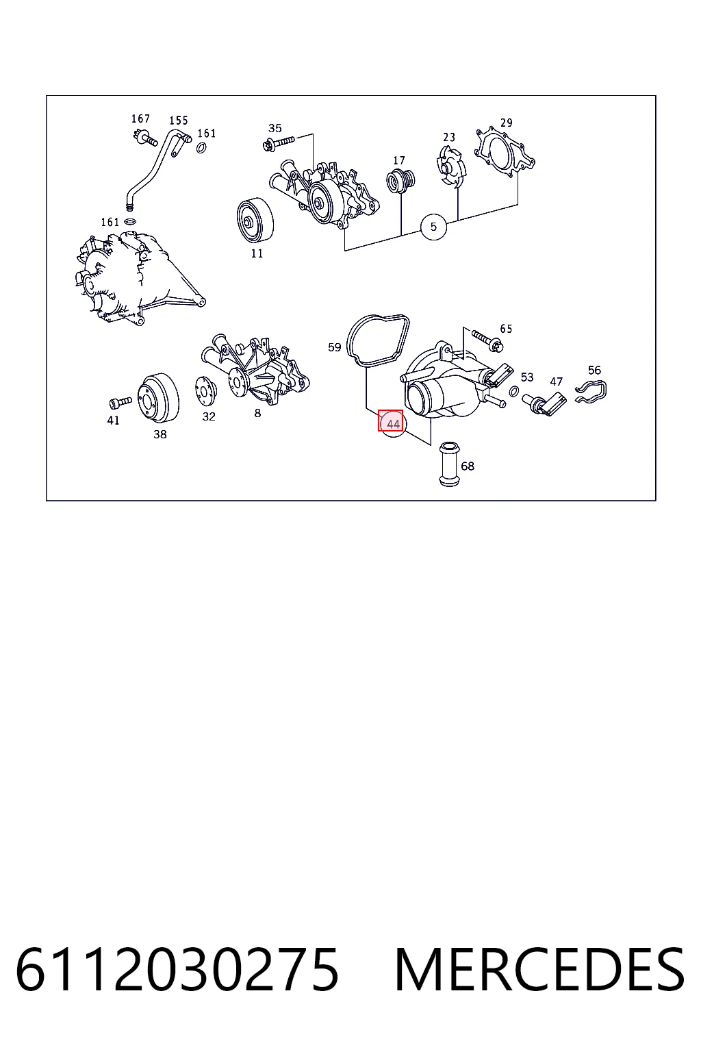 6112030275 Mercedes Termostato de agua