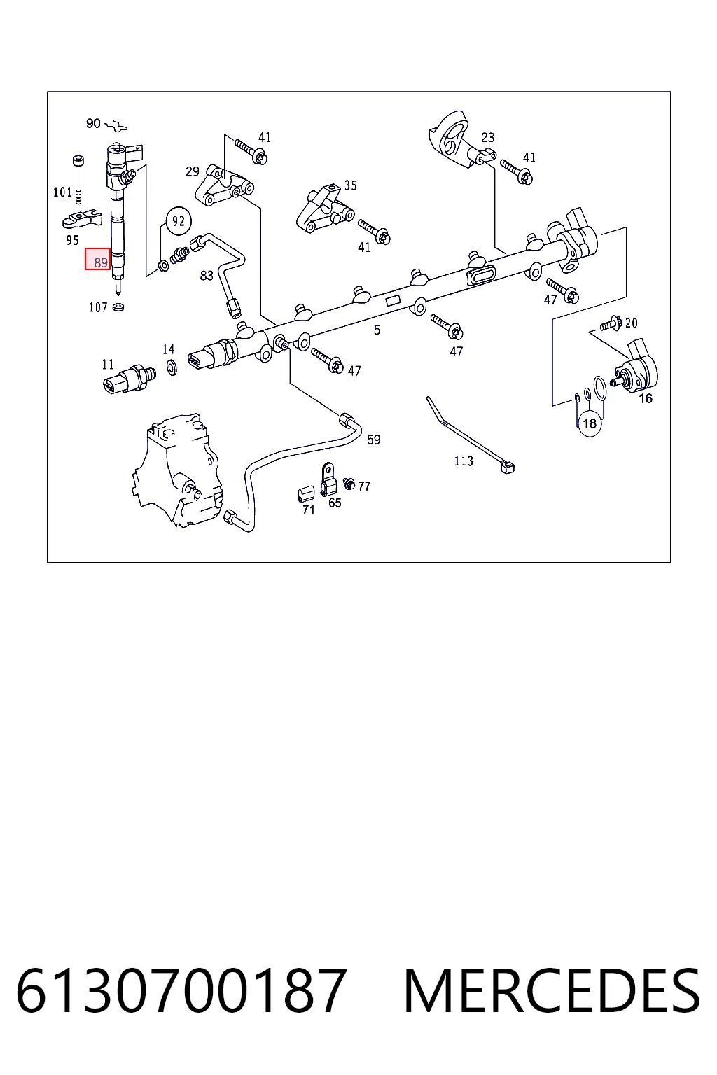 6130700187 Mercedes Inyector de combustible