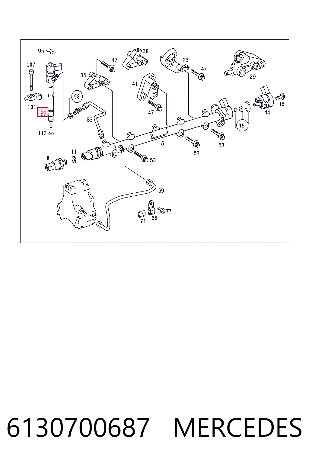6130700687 Mercedes Inyector de combustible