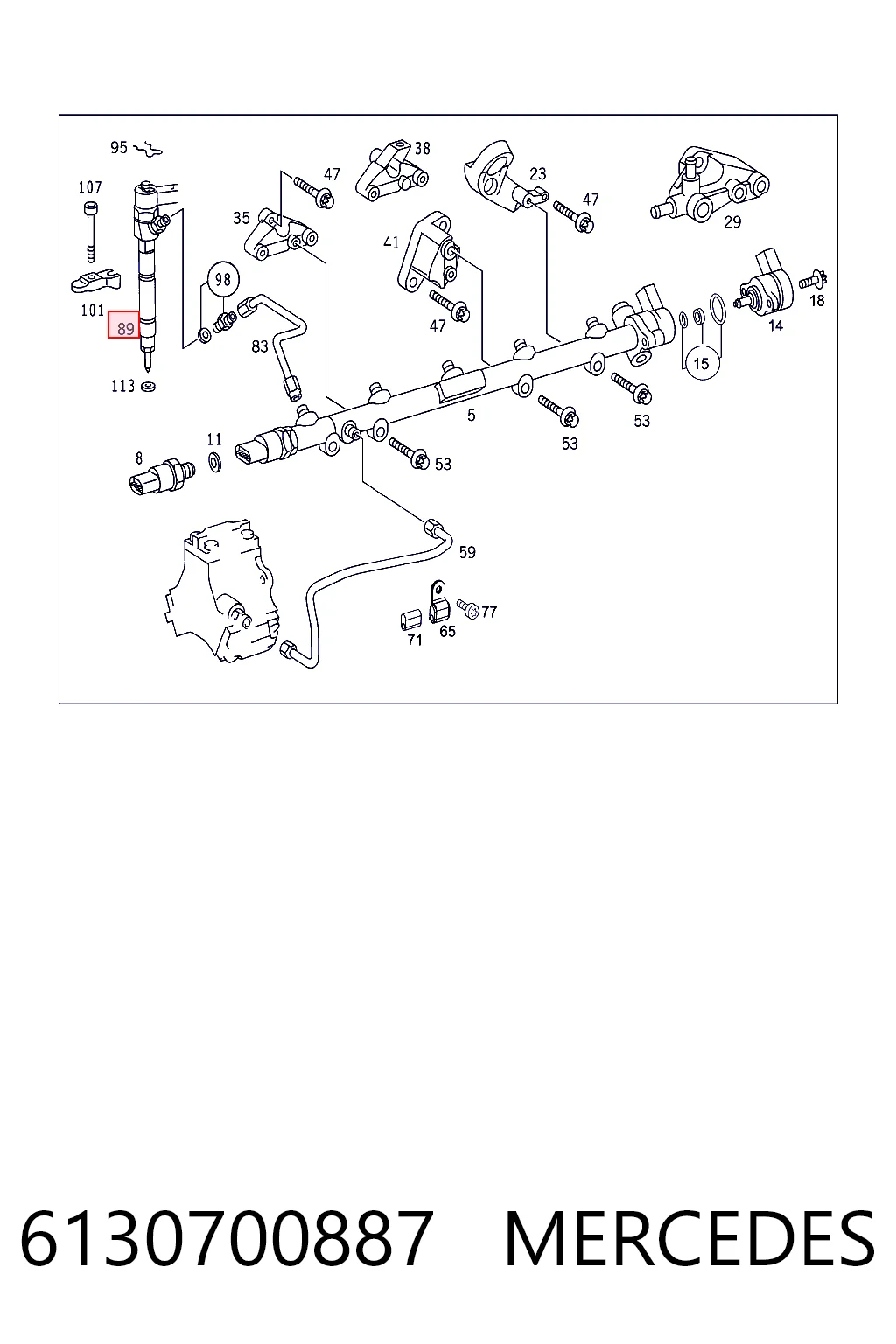 6130700887 Mercedes Inyector de combustible