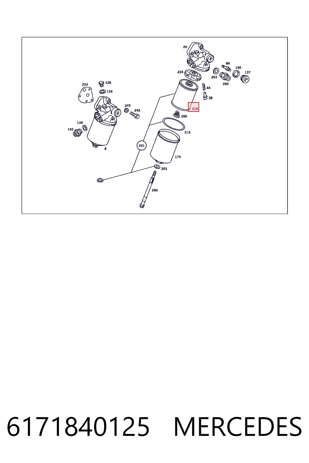 6171840125 Mercedes Filtro aceite