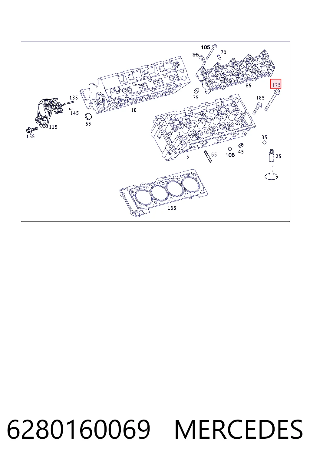Tornillo de culata 6280160069 MERCEDES