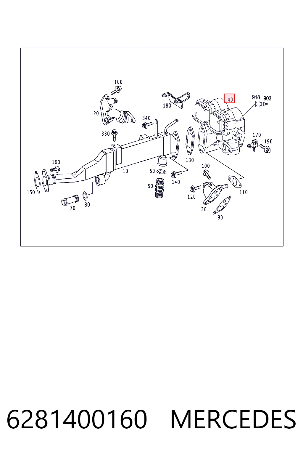 Válvula EGR de recirculación de gases 6281400160 MERCEDES