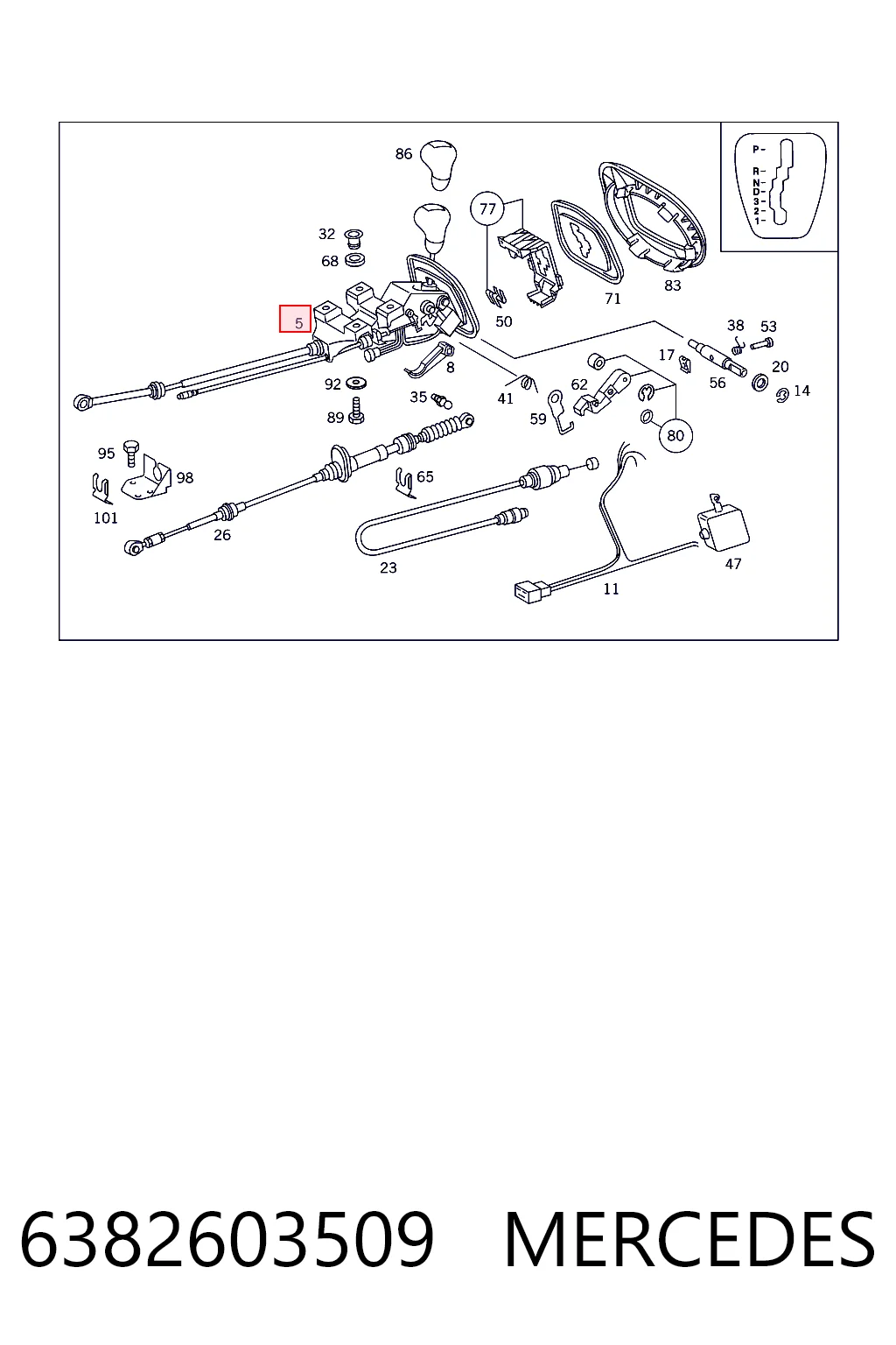 Mecanismo selector de marchas Mercedes Vito I furgoneta (638) (1997 - 2003) precio, desde 60,50 EUR