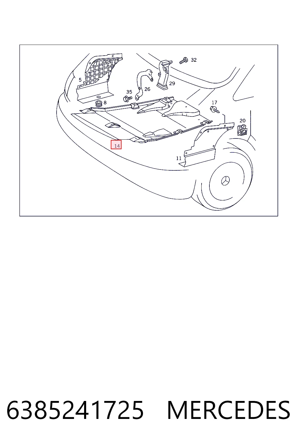 Protección de cárter 6385241725 MERCEDES