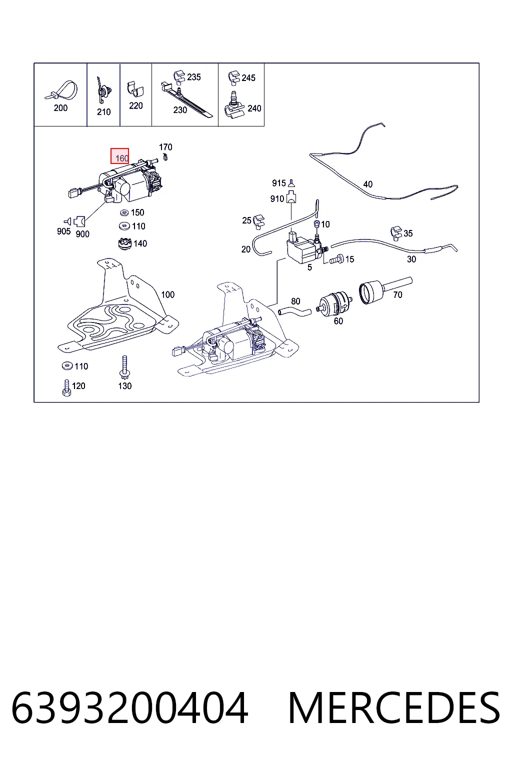 6393200404 Mercedes Compresor de suspensión neumática