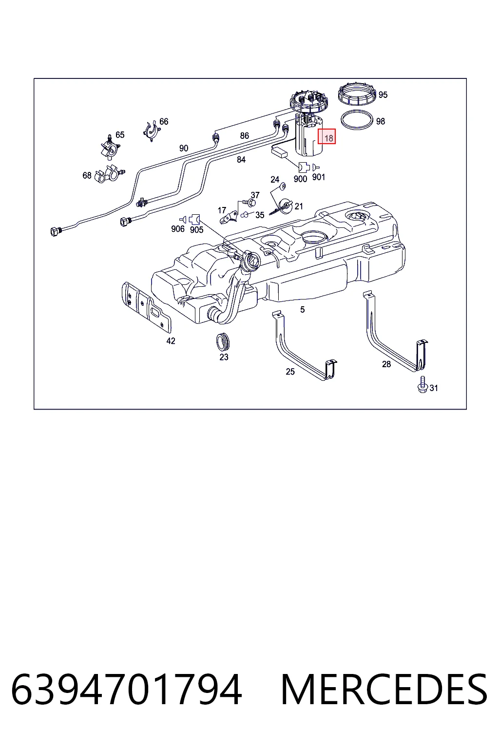 6394701794 Mercedes Módulo de alimentación de combustible