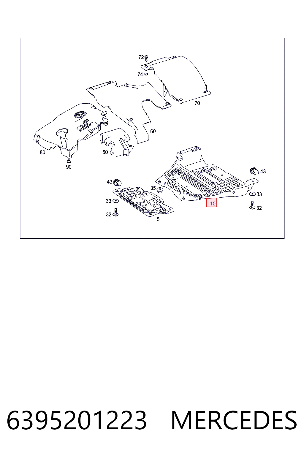 Protección motor / empotramiento para Mercedes Vito II 639