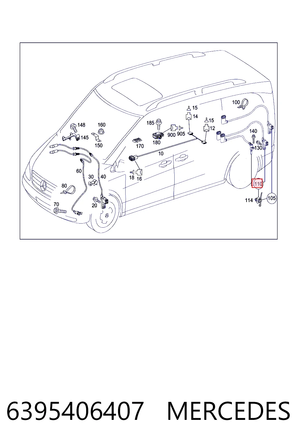 6395406407 Mercedes Sensor ABS, rueda trasera derecha