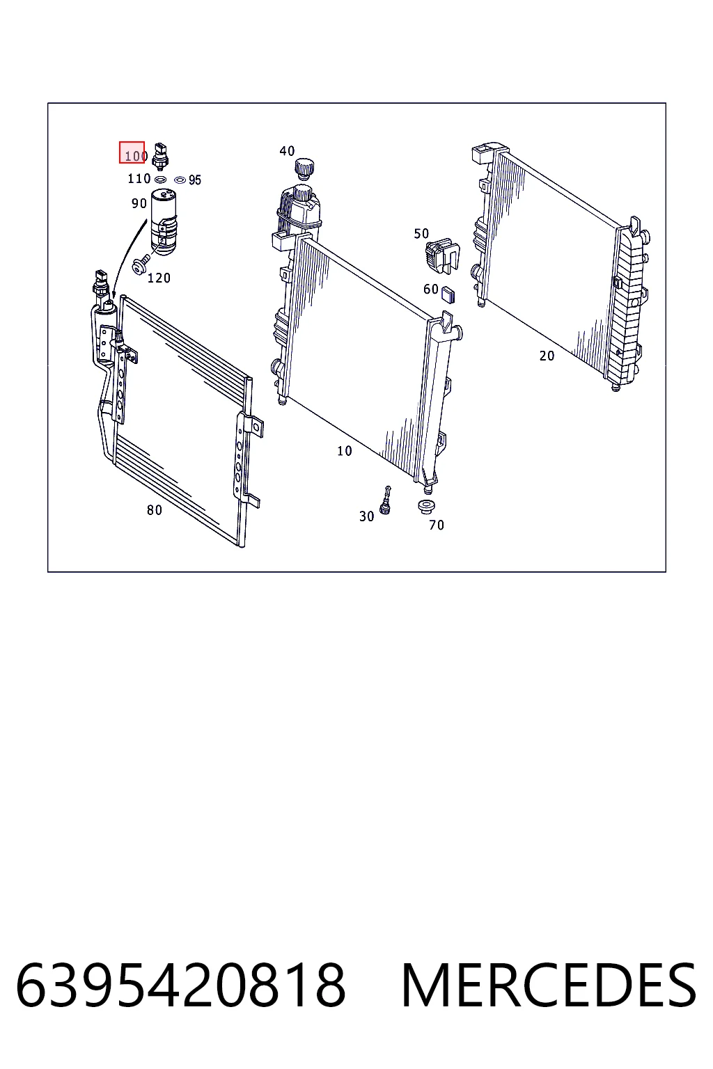 6395420818 Mercedes Sensor de baja presion aire acondicionado