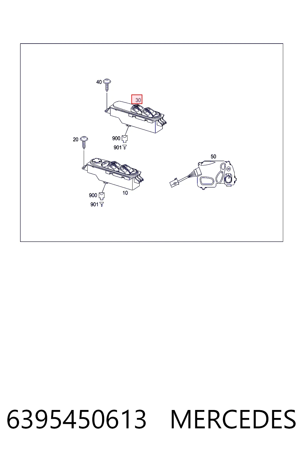 6395450613 Mercedes Unidad de control de elevalunas delantero derecho